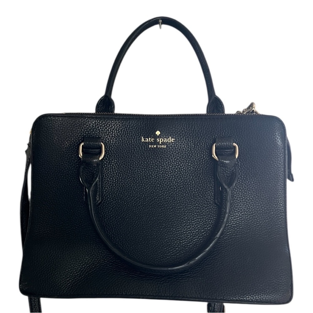 Black Pebbled Leather Kate Spade New York Lise Mulberry Street Satchel